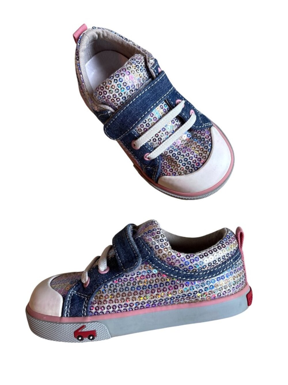 Toddler 8 See Kai Run Kristin Chambray Sequin Shoes Sneakers